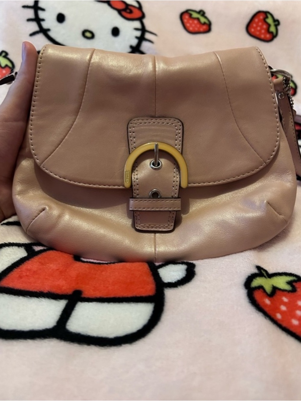 COACH pale pink leather soho crossbody!
